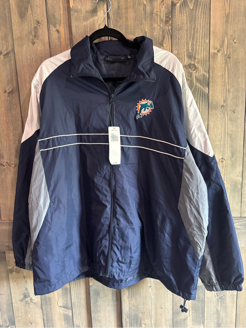Dunbrooke Navy, White & Gray Miami Dolphins Windbreaker